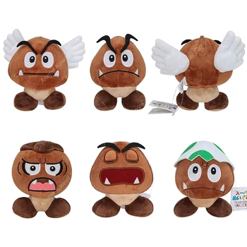 5 Styles Mario Bros Plush Goomba Goombrat Stuffed Anime Animal Doll Plushie for Kids Birthday Xmas Gift