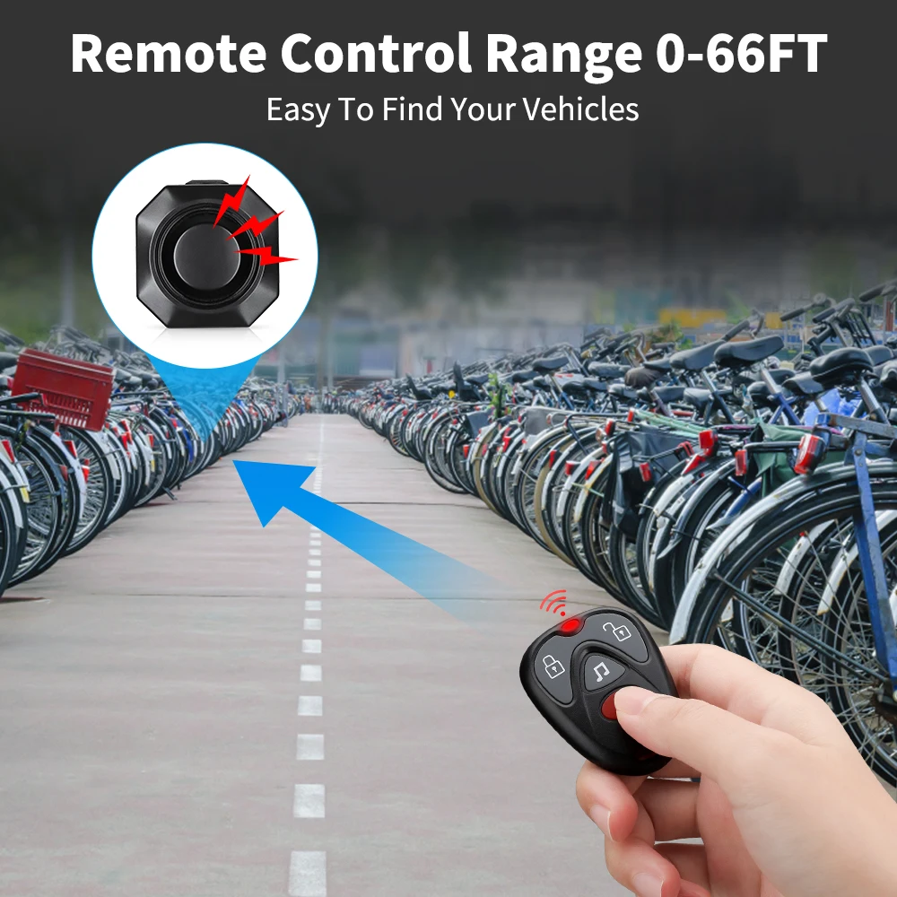 Extractme Alarme antivol pour moto, alarme de vibration, télécommande, 113 dB, étanche, système de sécurité pour scooter et vélo 3