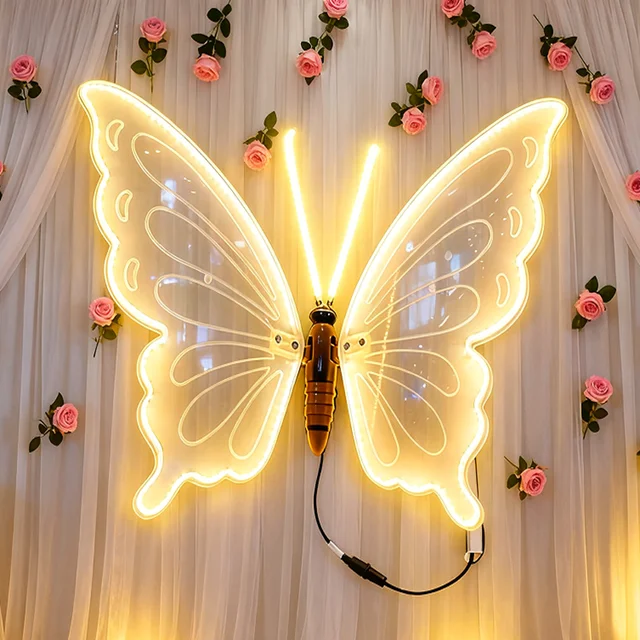 1pcs LED Outdoor Simulation Dynamic Static Butterfly Lights Holiday Party Home Christmas Decorations 1