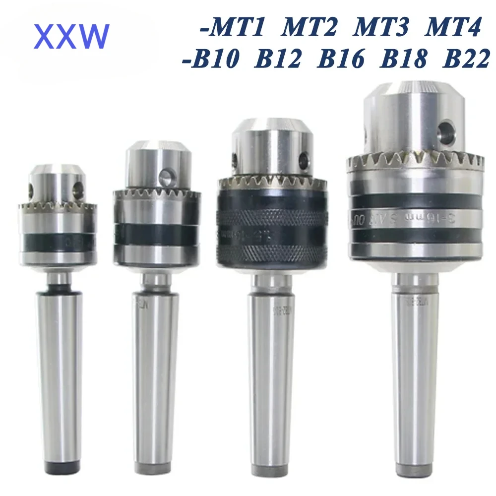 

XXW MT1 MT2 MT3 MT4 B10 B12 B16 B18 B22 1-10/1-13/3-16/5-20 Morse tapper shank Drill Chuck Arbor Lathe CNC drill machine Wood