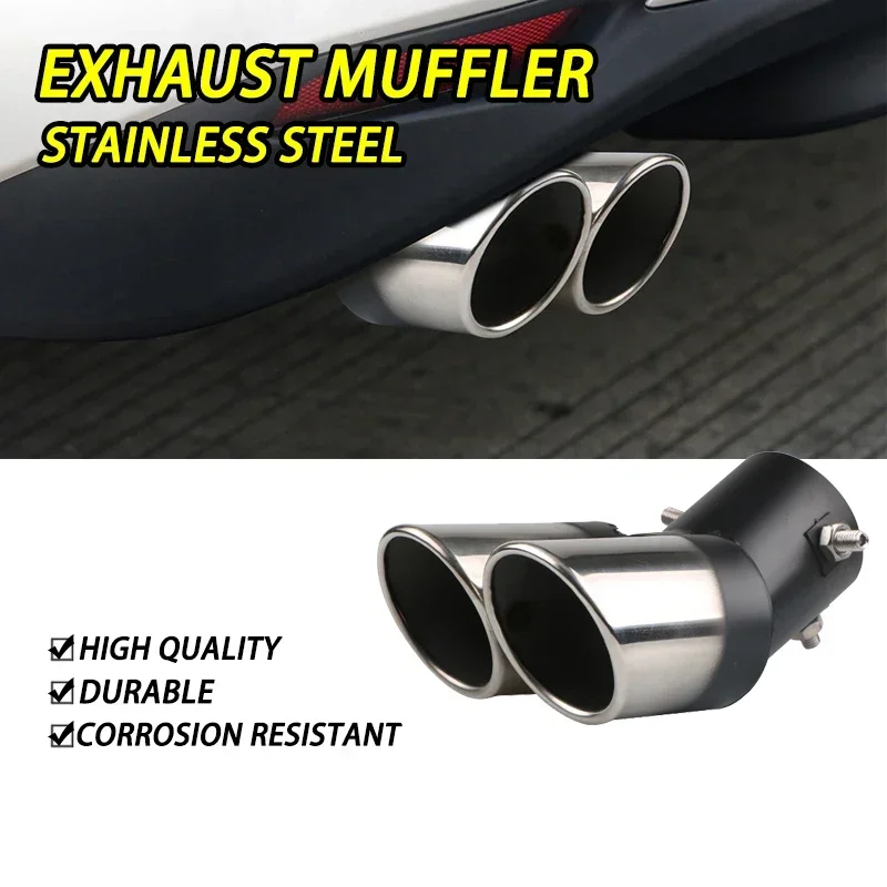 Car Universal Tailpipe Double-Pipe Exhaust Tips Muffler