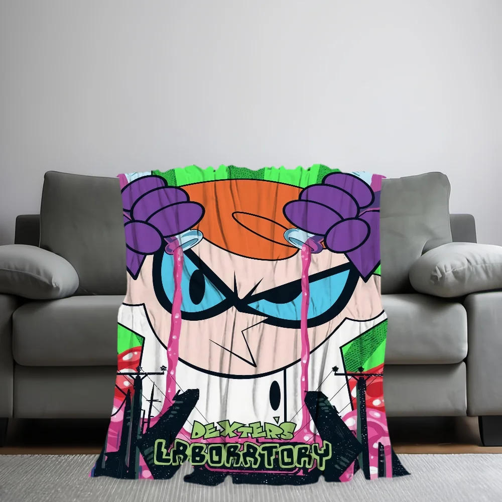 Cute D-Dexters L-Laboratory Blanket Skin friendly comfort warm soft plush blanket suitable sofa living room office bedroom 5