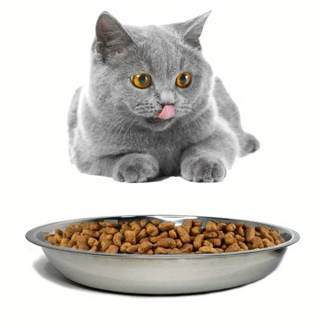 4/6PcsStainless Steel Cat Food Bowls -Whisker Fatigue Relief Dish,Shallow Wide Plates for Pet cats and dogs feed large tableware 4