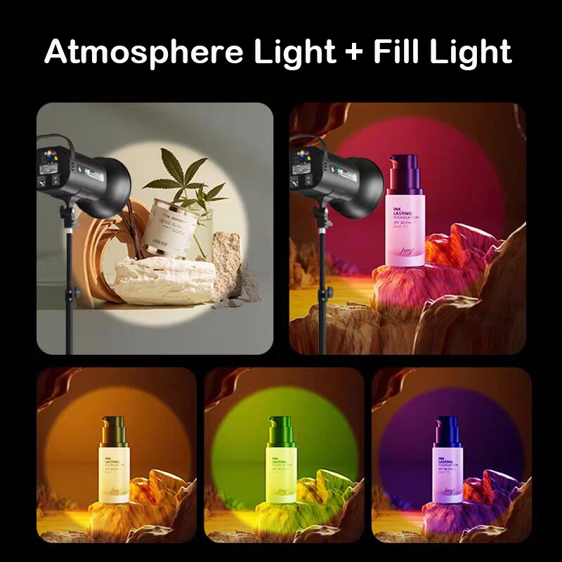 RGB 500W Multi Functional Photography Fill Light LED Video Light Remote Control COB Sun Lamp for Portrait Flash Studio Youtube