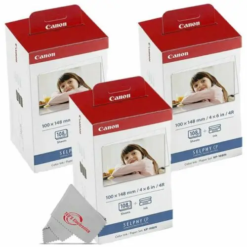 3 Sets Kp108in Photo Paper Compatible For Canon Cp1300 Cp1200 Cp1500
