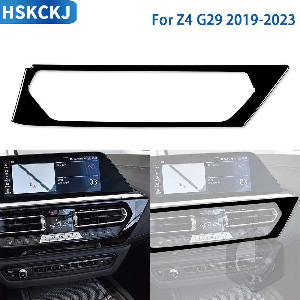 

Аксессуары для BMW Z4 G29 2019 2020 2021 2022 глянцевый черный пластиковый интерьер автомобиля средняя рамка выпускного отверстия декоративная наклейка