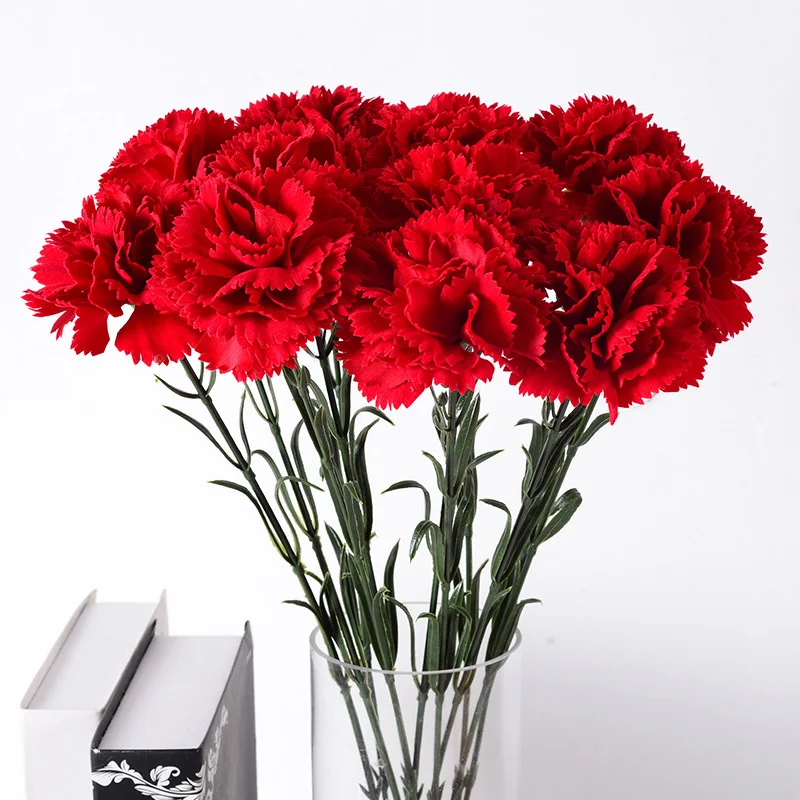 Ramodefloresartificialesdeclavelesrojosfloresfalsasdeseda