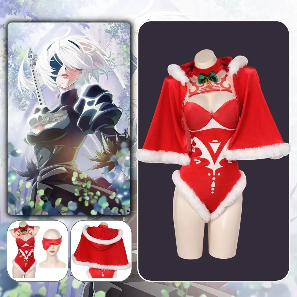 

No2 Cosplay NieR:Automata Fantasia Christmas Costume Disguise Adult Women Sexy Uniform Cloak Outfits Halloween Carnival Suit