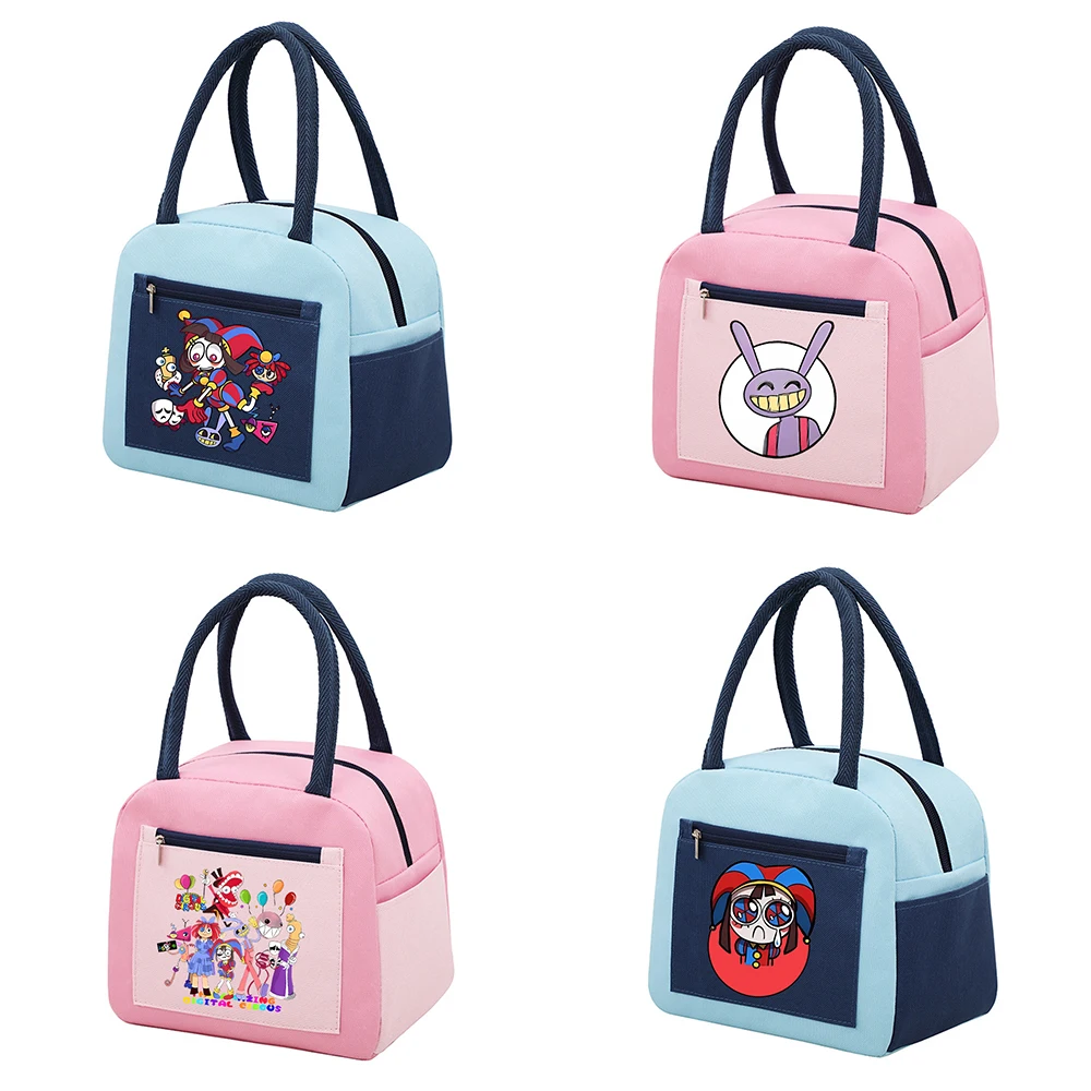 The Amazing Digital Circus Lunch Bag Cute Anime Color Insertion Large Inspection Bag Portable Keep Warm Kids Bag Regali Di Compleanno