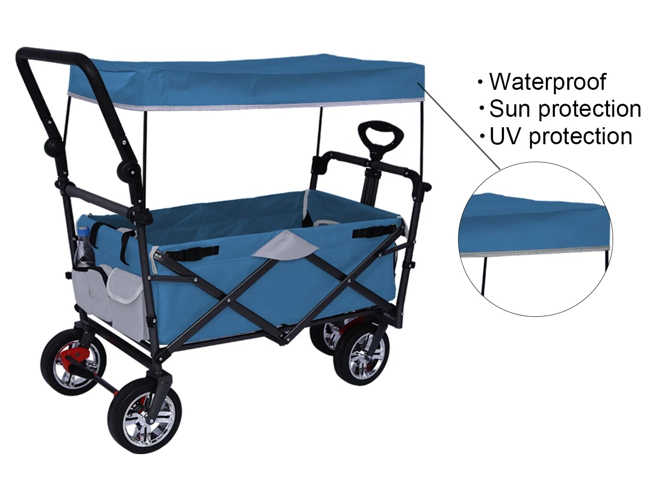 

Adjustable Foldable Wagon Carts With Extendable Handle For Pet Outdoor Trolley Beach Carts