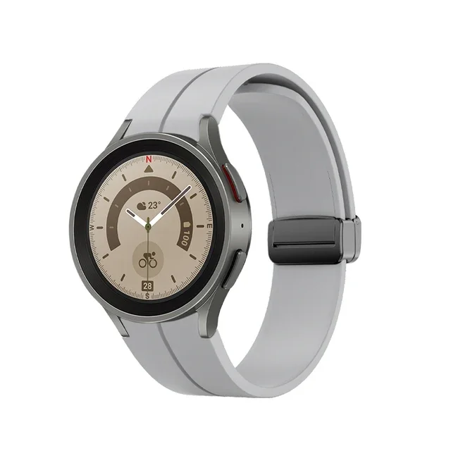 Magnetic Clasp Silicone Band Strap with Classic Design