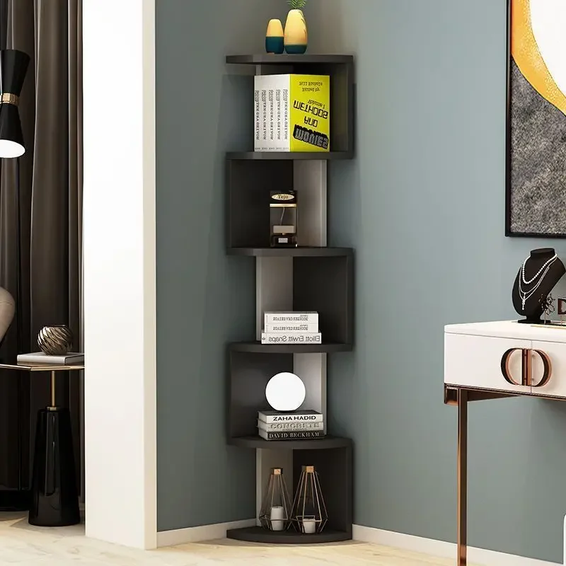 Bedroom Study Corner Simple Floor Creative Triangle Corner Multi-layer Shelf Home Living Room Bookshelf Bookcase Book Storage