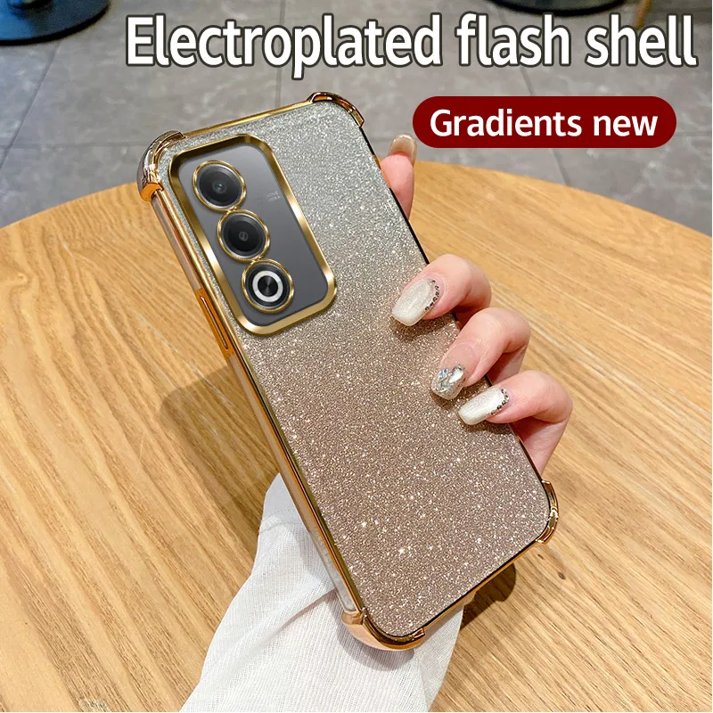 Glitter Gradient Shockproof Phone Case - 6D Plating Clear Soft Cover