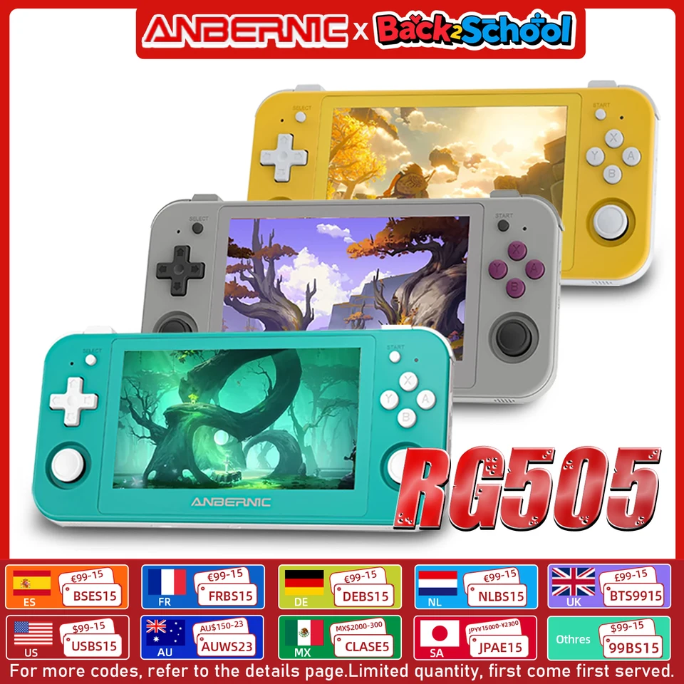 ANBERnic-新しいポータブルゲームコンソールRg505,Android 12