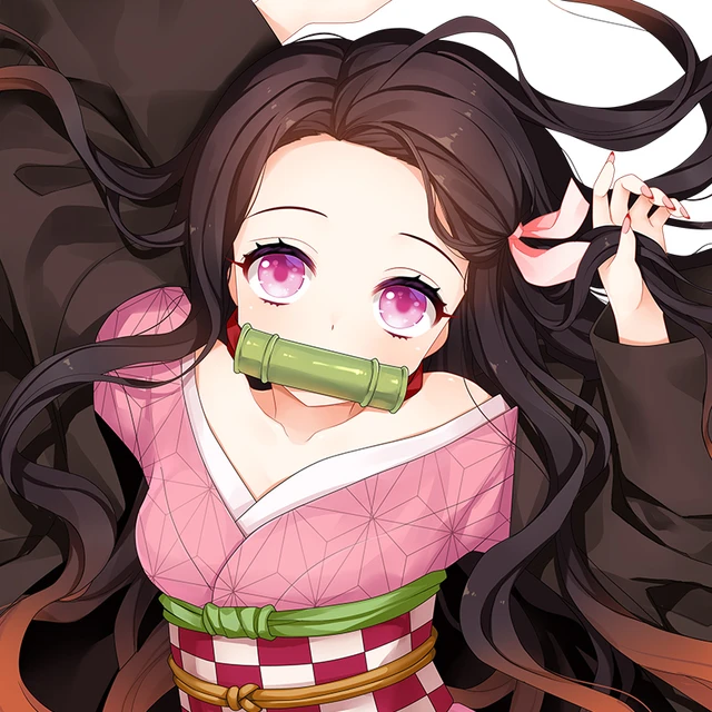 Nezuko - Anime Girl - Beach Waifu - Satin Poster - Original Demon