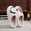 Horror Thriller Movie Michael Myers Halloween Embroidery stuffed Home Thick Sole plaid Furry Cotton Slippers Cute Warm Non-slip Indoor Slippers For Gifts 2