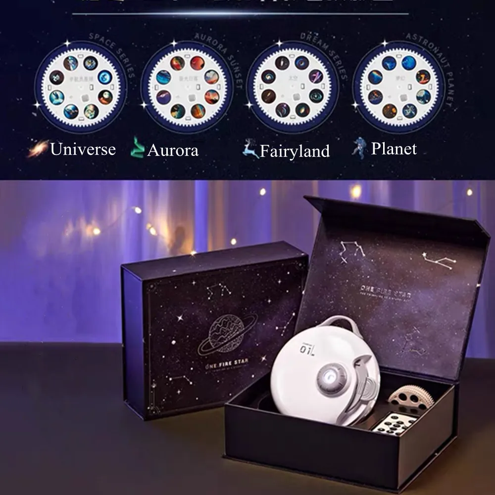 25 in 1 LED Star Night Lights Galaxy Projector Rotate Planetarium Starry  Sky Projector Lamp Kids