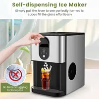 Self Dispensing Nugget Ice Maker Countertop, 56 Lbs/24H Soft Chewable Ice, Pebble Ice Maker with Self-Cleaning, One-Button 2