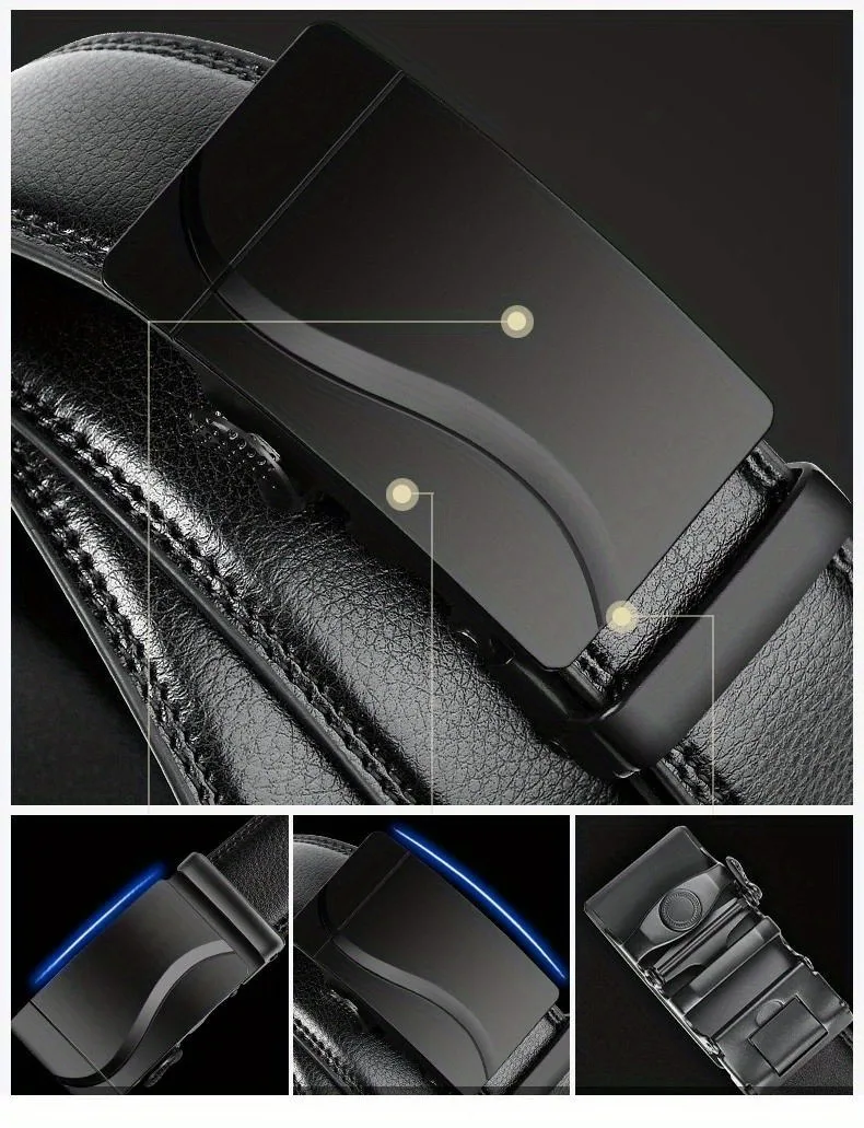 Men Belt Leather Belt Metal Alloy Automatic Buckle Brand Luxury Design Waist Belts for Men Strap Male