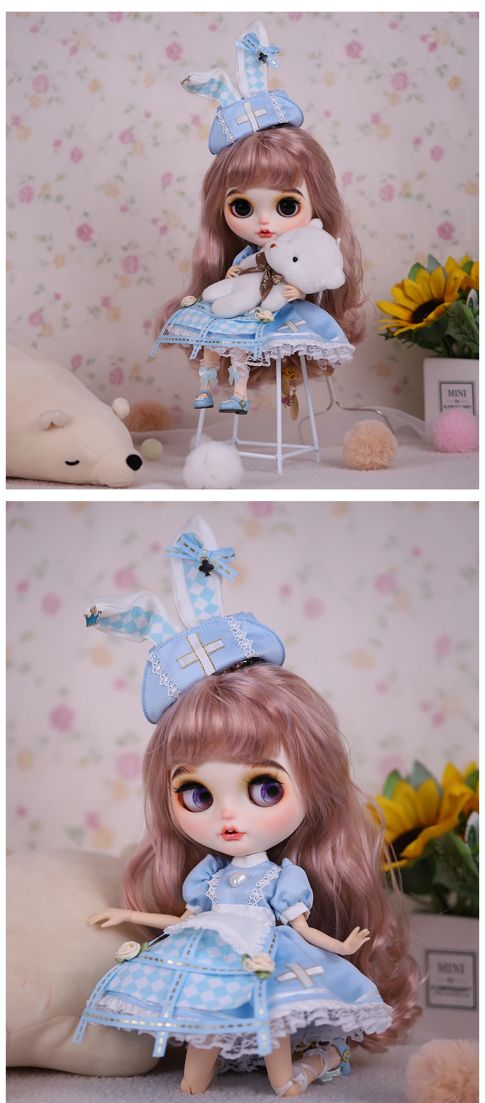 Hannah – Premium Custom Neo Blythe Doll with Multi-Color Hair, White Skin & Matte Smiling Face 2