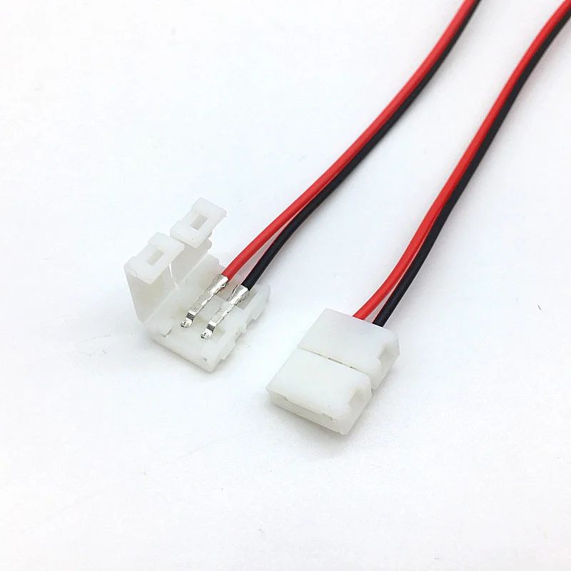 10/20Pcs Lot Geen Solderen 2 Pin Led Strip Connectors 8 Mm 10 Mm Power Draad Connector Voor 2835/5050 Led Strip Draad Pcb Lint