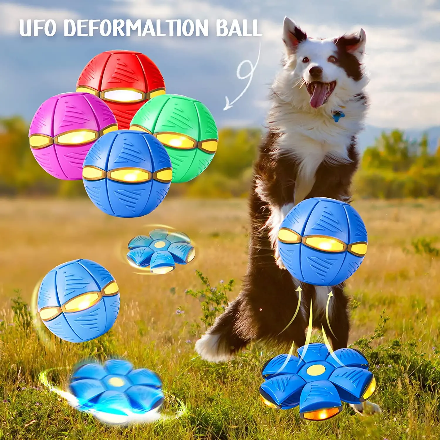 UFO flying disc ball for playful dogs.