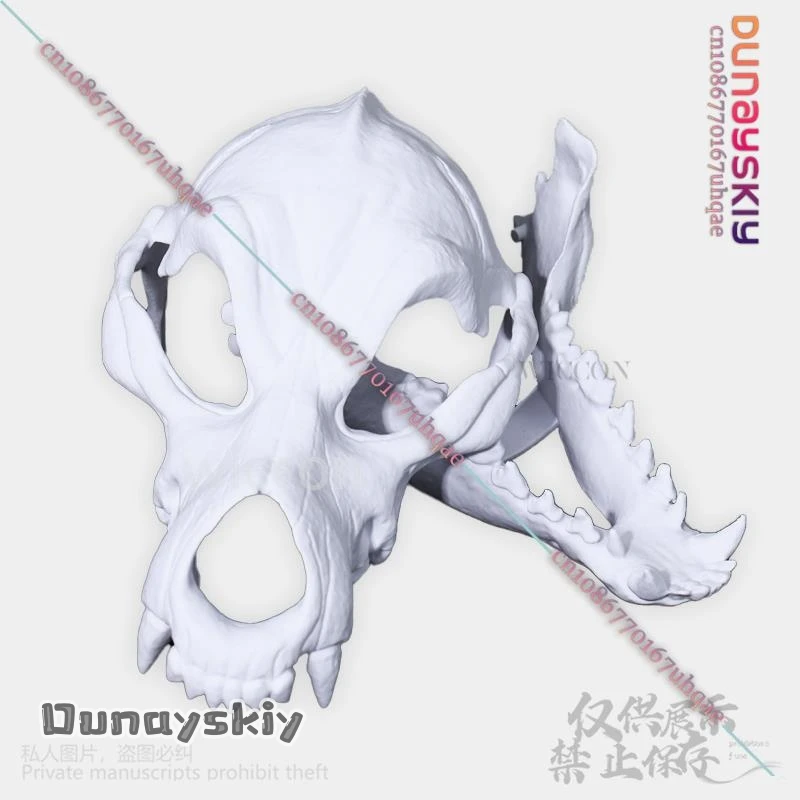 Animal Furry Cosplay Dog Skull Kigurumi Props Polylactic Acid Mask 3D Print Head Fursuit Halloween Christmas Party Customized