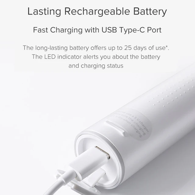 XIAOMI MIJIA T300 Electric Toothbrush IPX7 Waterproof Smart Sonic Brush Ultrasonic Whitening Teeth Tooth Brush For Toothbrushes - Image 4