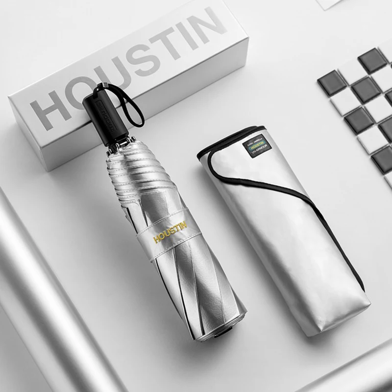 

Двойной Зонт ZUODU, Роскошный Серебристый складной зонт с защитой от УФ-лучей и тремя видами солнца, для пляжа и солнечного дождя