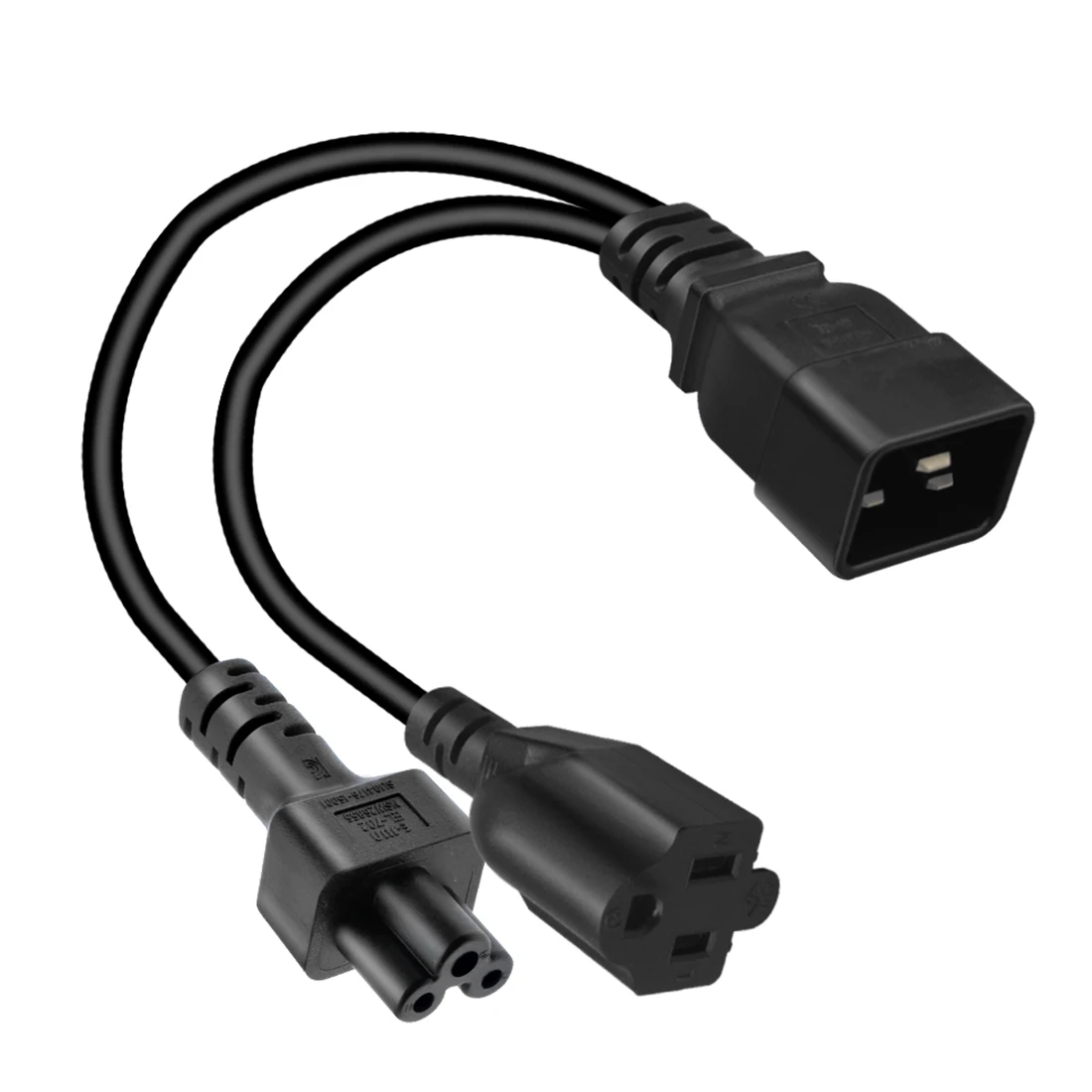 JORINDO IEC320 C20 TO C5/5-15R  ȯ ̺, C20 male 16a ÷  ̱ ǥ 3 Ȧ/C5 3 Ȧ, 0.3m