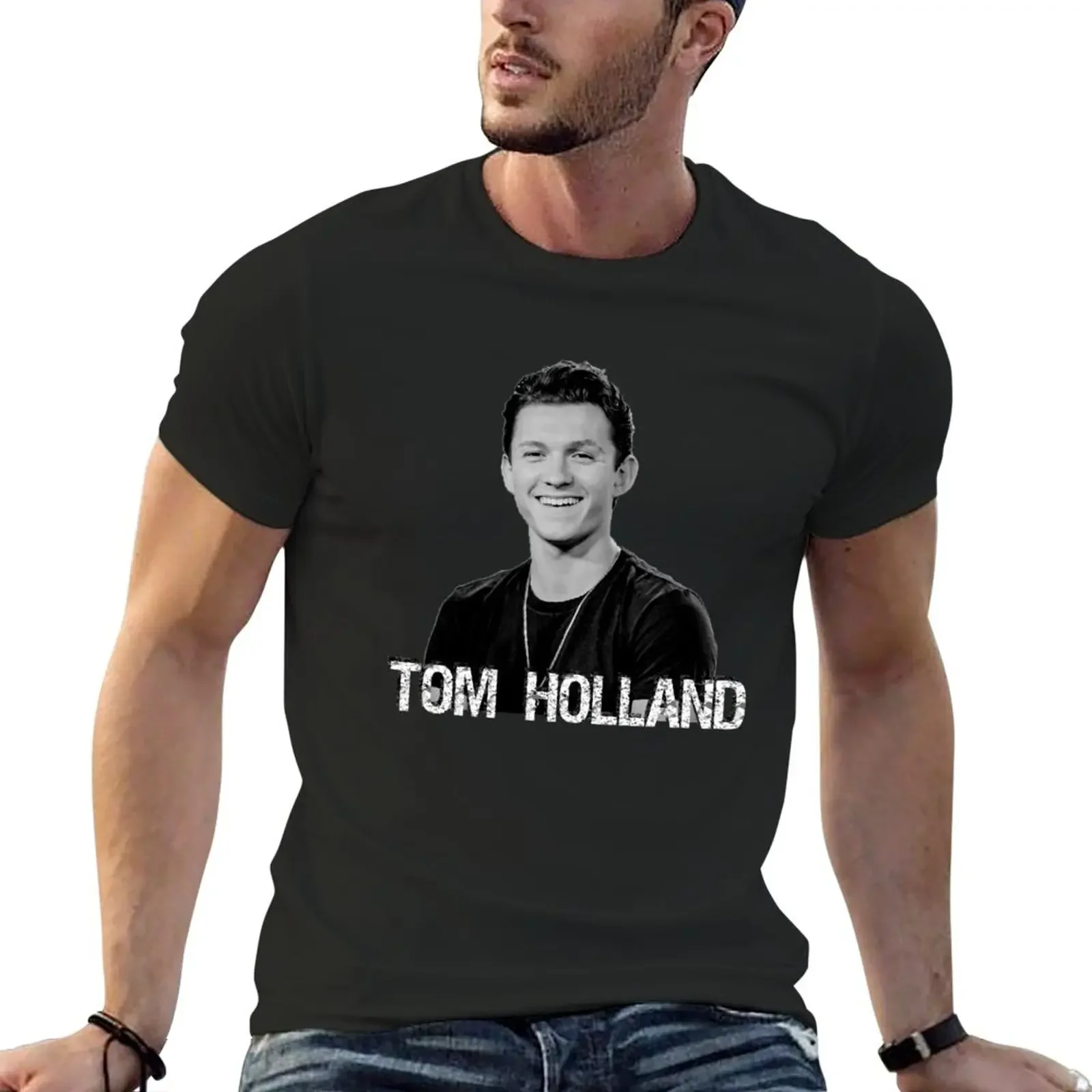 

tom holland T-Shirt kawaii clothes blanks mens graphic t-shirts big and tall