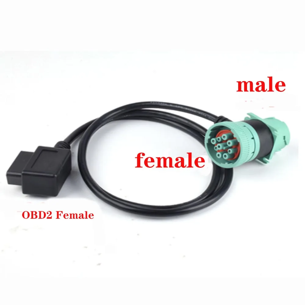 automobile exhaust gas analyzer For Cummins 9Pin J1939 Truck Y Cable to OBD2 16Pin Female Adapter J1939 9Pin Cable for cummins/cat Diagnosctic Tool Connector coolant temperature gauges Diagnostic Tools