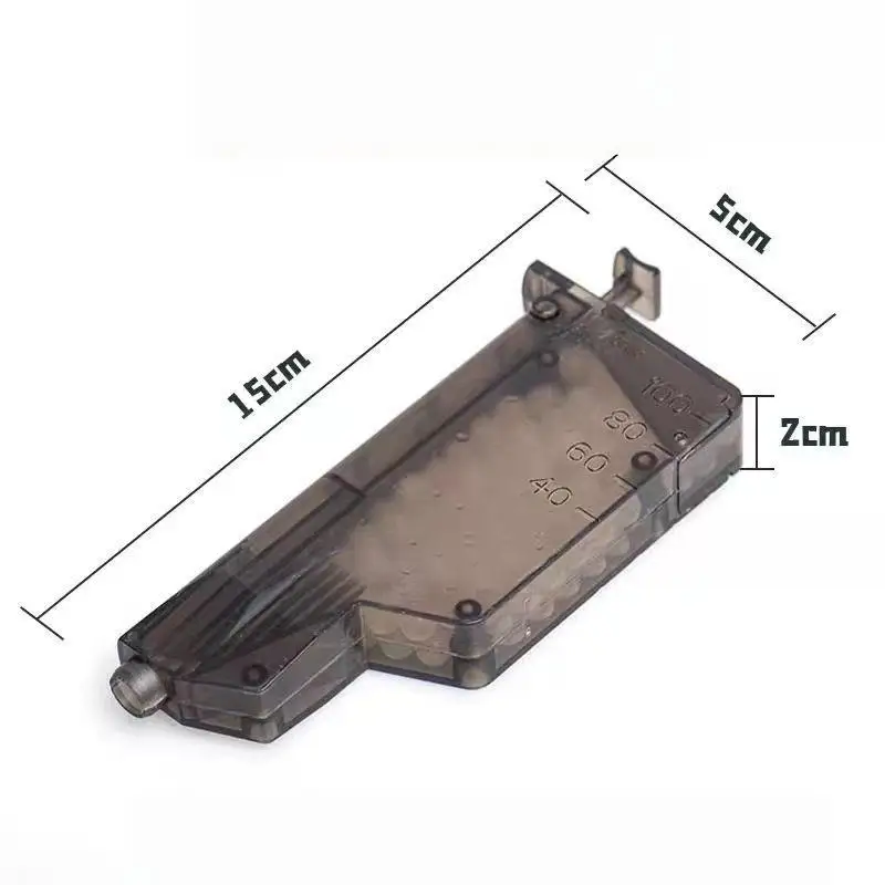 2Pcs 7-8mm 워터 젤 볼 매거진 100rd 소프트 총알 건 액세서리 스피드 로더 빠른 투명 에어소프트 로더 어린이 장난감