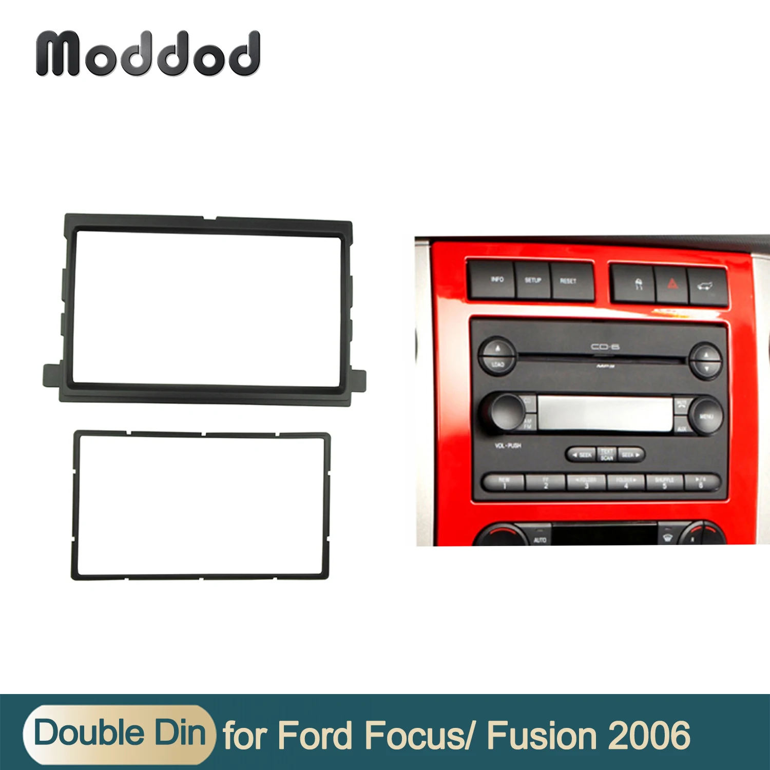 Double Din Stereo Panel For Ford Fusion Cd Fascia Black Color Radio