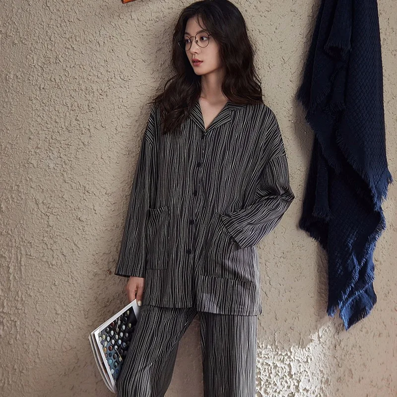 Women 2 Pieces Pajamas Sets Cute Ladies Pijama Print Female Pyjama Sleepwear Long Sleeve Shirt Pants Suit Homewear Loungewear