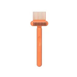 Dual - Function Hairbrush Cleaning Tool - Compact Hair and Dust Remover (Orange)