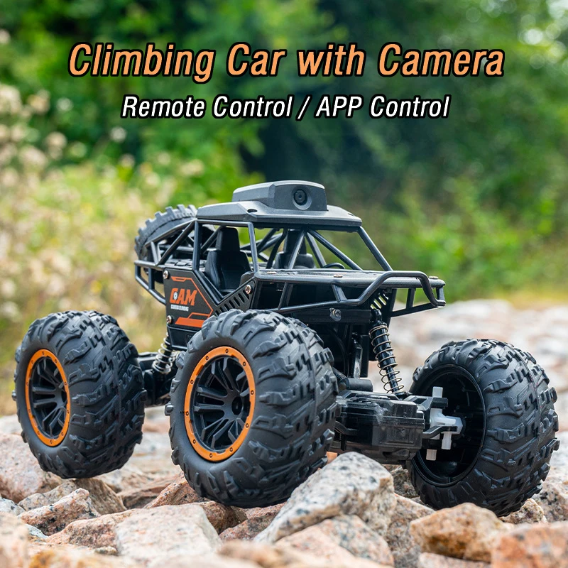 

Alloy Rc Car with Hd Camera Fpv Remote Control Climbing Truck 1:18 App Control 4Wd Off Road Vehicle Electric Children Gift