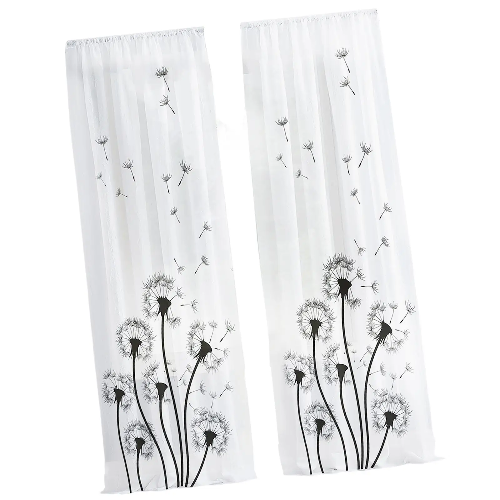 2 Pieces Window Curtains Breathable Accessory Filtering Window Curtains Gauze