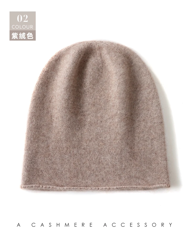 Winter Unisex 100 Kaschmir Hüte Outdoor Casual Warm Halten Einfarbig Kaschmir Gestrickte Beanie Hut Frauen/Männer Hedging Caps – Detail 6
