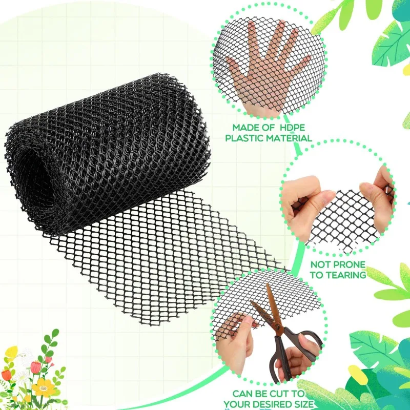 15.5cm&times;6m Anti-Falling Net Mesh Strainer Filter Garden Bird Net Fence Gutter Guard Leaves Twigs Branches PVC Plastic Mesh