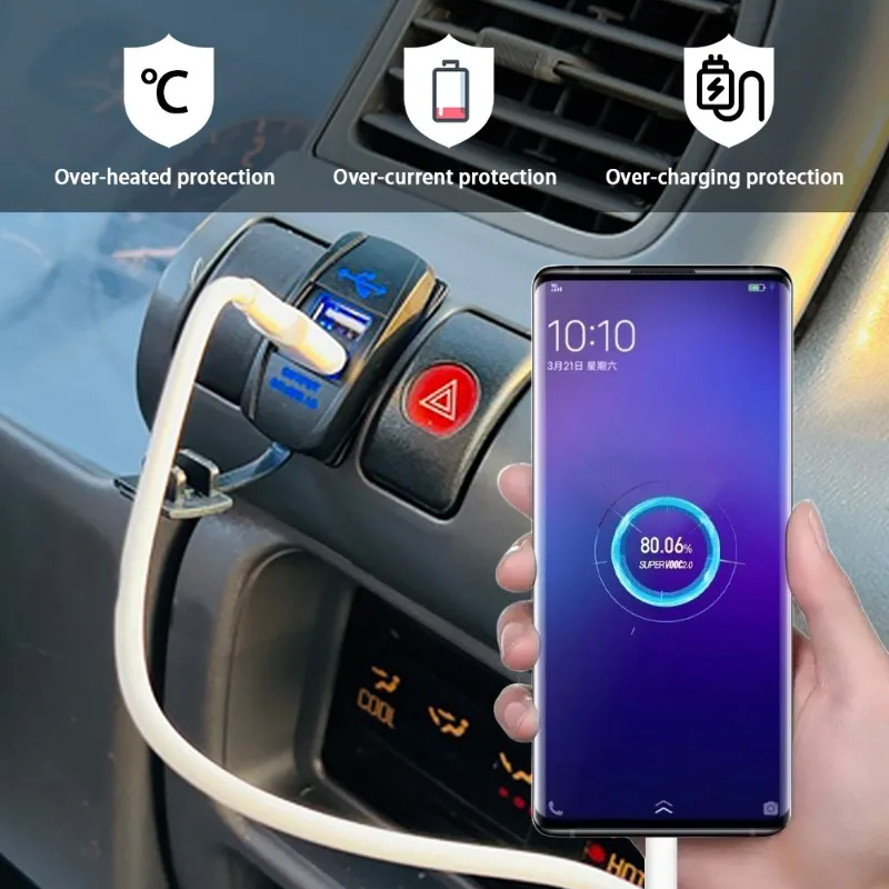 High-Speed Dual Port USB Vehicle Charger Adapter