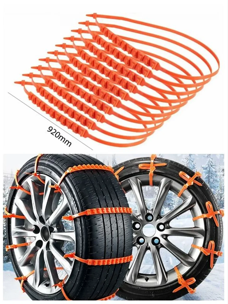 10pcs Winter Car Snow Chain Antiskid 20pcs Car Motorcycle Outdoor Snow Tire Emergency Anti-Skid Tyre Chains Auto Accessories