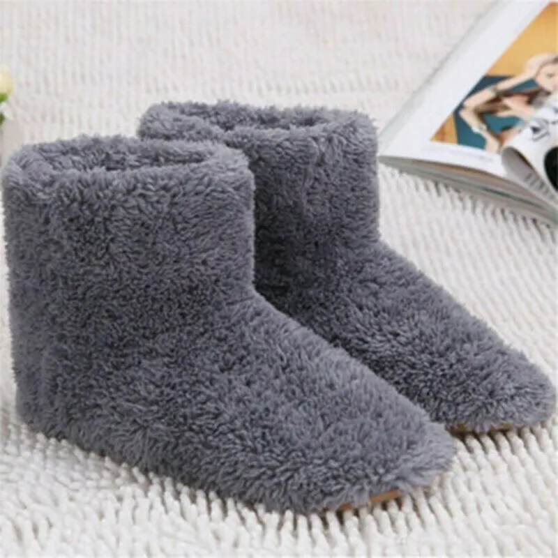 Usb Electric Foot Warmer Men Women Heated Shoes Winter Warm Snow Boots Washable Comfortable Plush Foot Heater Feet Warmer Shoes electric foot warmer