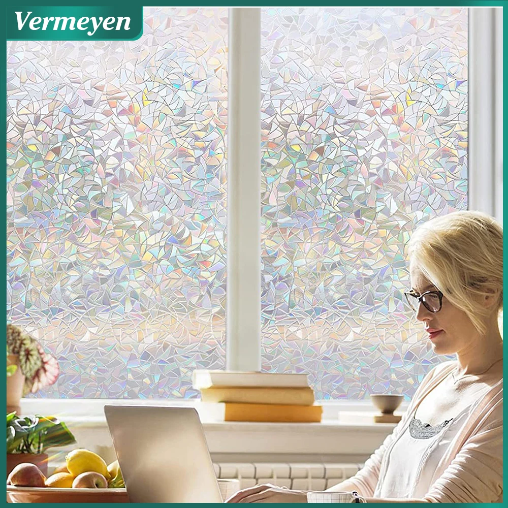 3DInsulationRainbowWindowPrivacyStaticClingStickerEcologyNonToxicDecorative