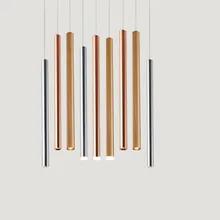 

Modern Long Tube LED Pendant Lights 3W 5W For Shop Bar Counter Kitchen Island Background Chandelier Cylinder Pipe Hanging Lamp