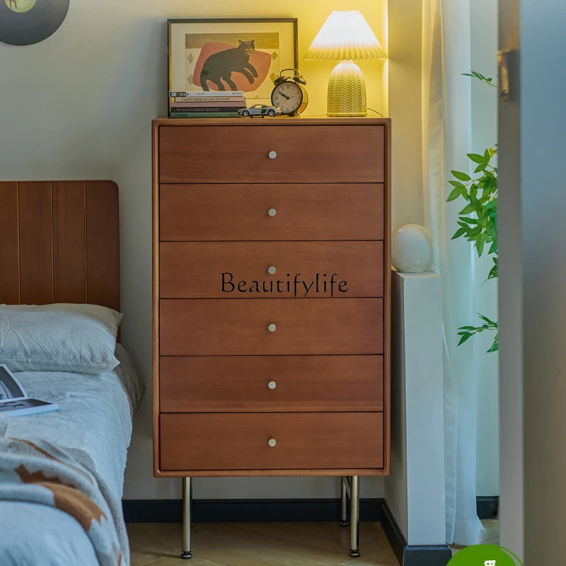 

Retro Solid Wood Bedroom Bed Storage Cabinet Living Room Wall-Mounted Mid-Ancient Storage Cabinet