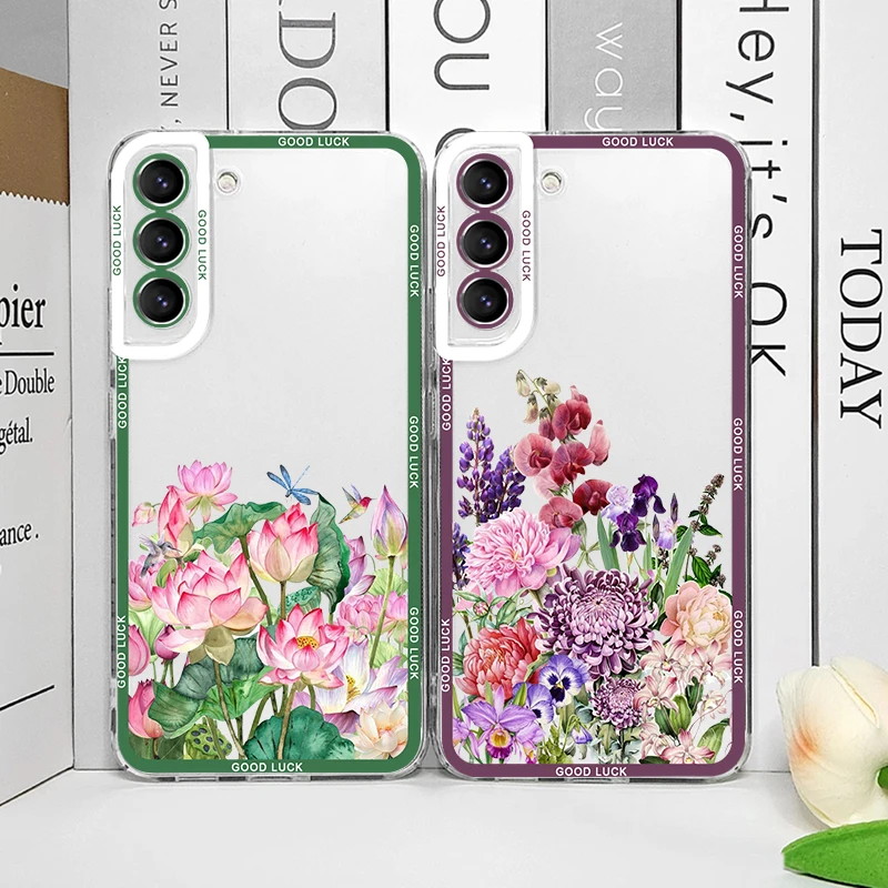Luxury Fresh Flowers and Birds Printed Floral Soft Phone Case