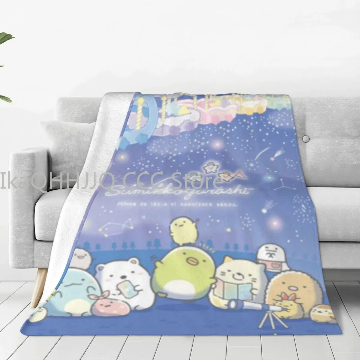 

Супер мягкое одеяло Sumikko Gurashi, одеяло с телескопом, красивое дорожное покрывало с животными, зимнее Фланелевое покрывало с графическим принтом на заказ