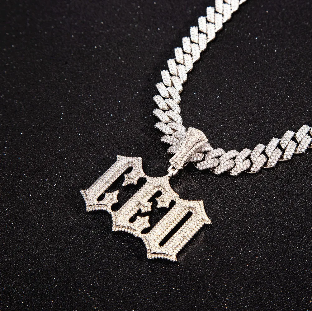 

New Custom Thorn Letters Micro Paved CZ Personalized Initial Name Letter Pendant Necklace Hiphop Rapper Jewelry With Box