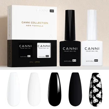 CANNI 9ml Black White HEMA TPO FREE Gel Varnish Color High Quality Long Lasting Soak Off Neon UV LED Lamp Curing Art Nail Gel